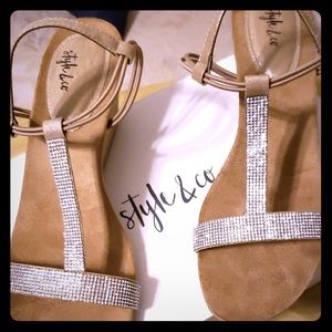 Style & Co wedge evening sparkling sandal